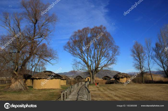 Helvetian peoples settlement on a lake