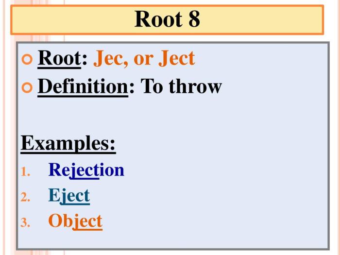 Words with root word ject