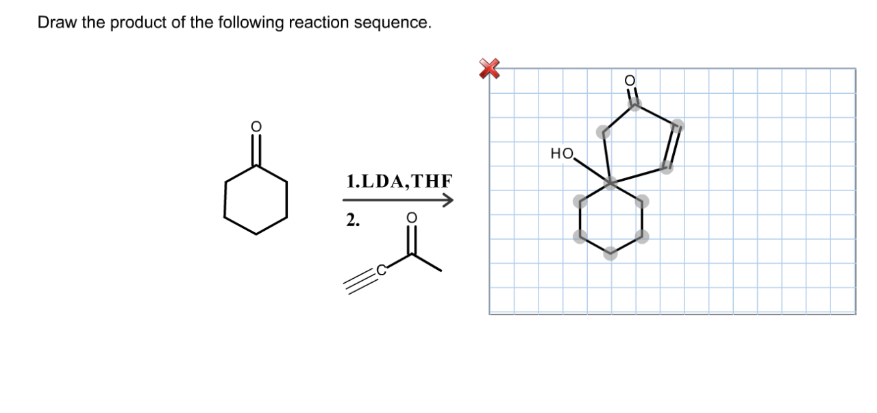 Draw the product of the following reaction sequence