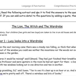 The lion the witch and the wardrobe comprehension questions