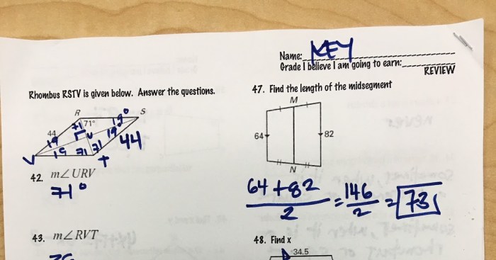 Unit 6 polygons and quadrilaterals answer key